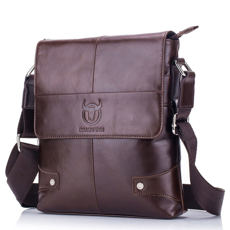 100% Genuine Leather Men's 10" Business Shoulder Messenger Bag Crossbody Bags