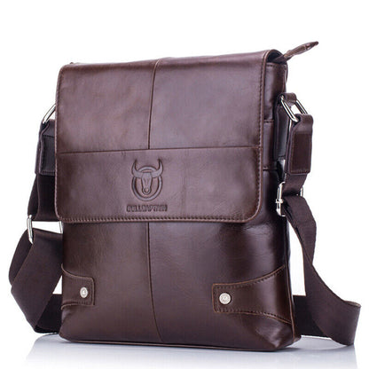 100% Genuine Leather Men's 10" Business Shoulder Messenger Bag Crossbody Bags