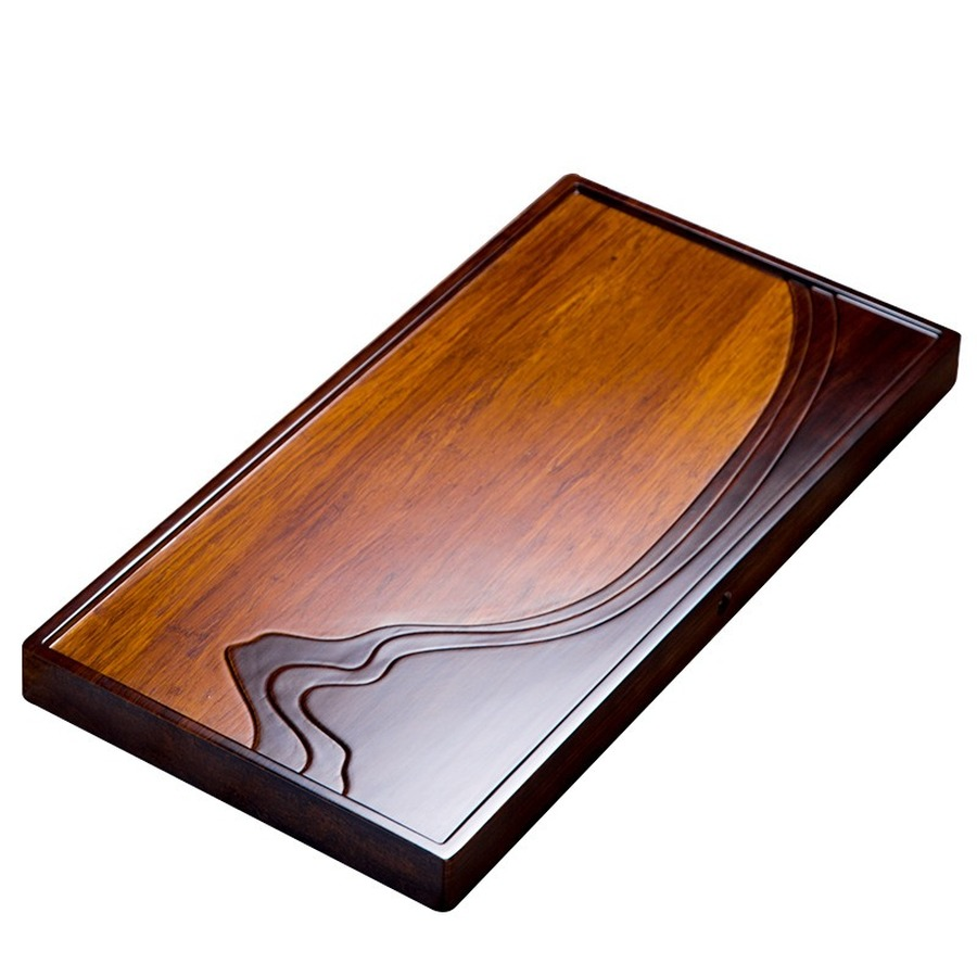 9kg Luxury Heavy Bamboo Tea Tray Chinese Kung Fu Serving Tray Water Drain Tray