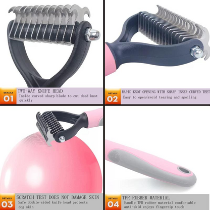 Pets Fur Knot Cutter Dog Grooming Shedding Tools Pet Cat Hair Removal Comb Brush