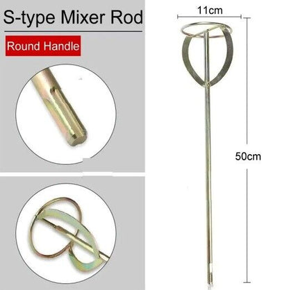Paint Stirring Rod S-Type Mixer Drill Handheld Cement Plaster Mortar Mixing Tool