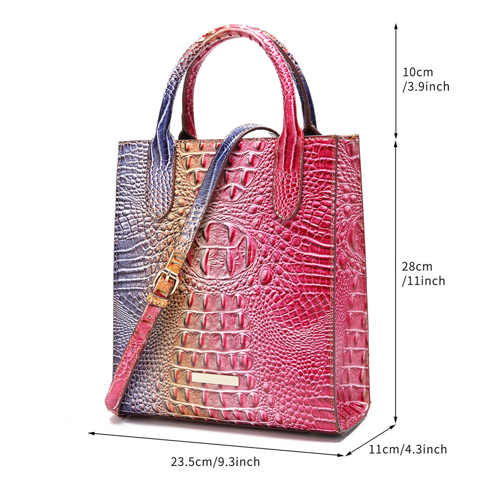 Women Patent Leather Crocodile Handbag Sling Satchel Tote Shoulder Bag Party Bag