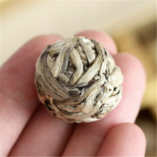 White Tea Bai Hao Yin Zhen Silver Needle Compressed Tea Ball Shaped Handmade