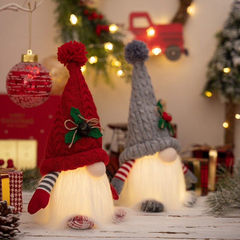 11in Christmas Doll Ornament With Light XMAS Home Decorations Gifts for New Year