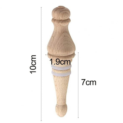 Wine Bottle Stopper Creative Burr-Free Solid Wood Seal Cork Leakproof 10x7x1.9cm