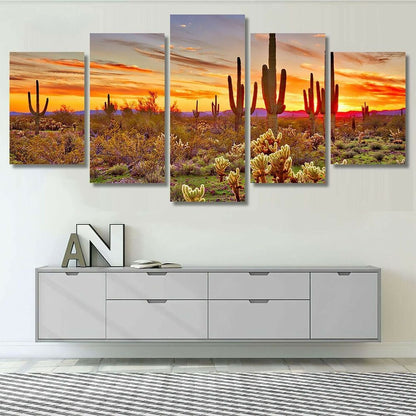 Arizona Large Sonoran Desert 5 Piece Canvas Print Wall Art Poster Home Decor