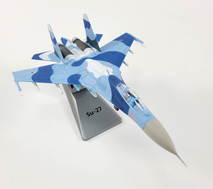 New 1/100 Russian Sukhoi Su-27 Flanker Fighter Aircraft Die-cast Metal Model