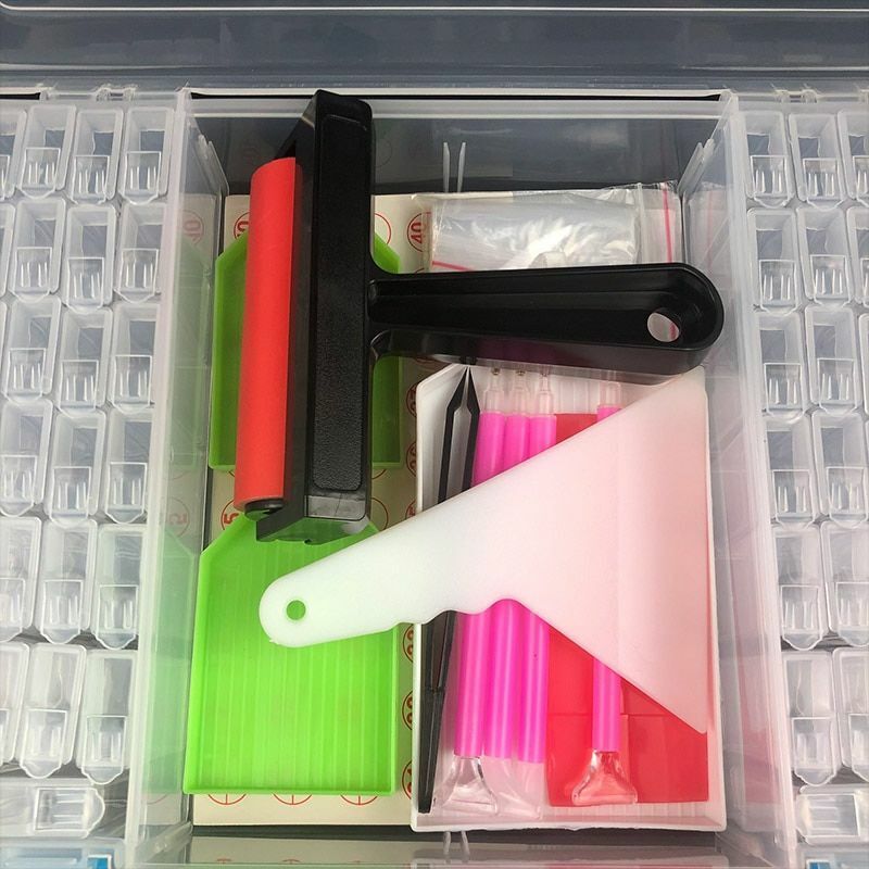 5D Diamond Painting Accessories Tool Kits 30x20cm Plastic Embroidery Storage Box