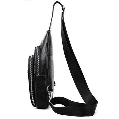100% Genuine Leather Crossbody Bag Chest Bag Hiking Sling Backpack Shoulder Bag
