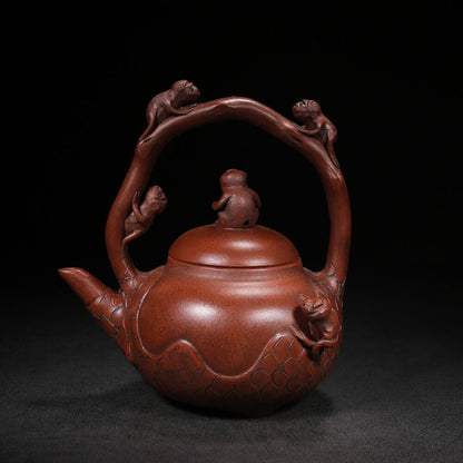 Chinese Yixing Zisha Clay Handmade Exquisite Teapot（五代封侯 底款：陈鸣远）