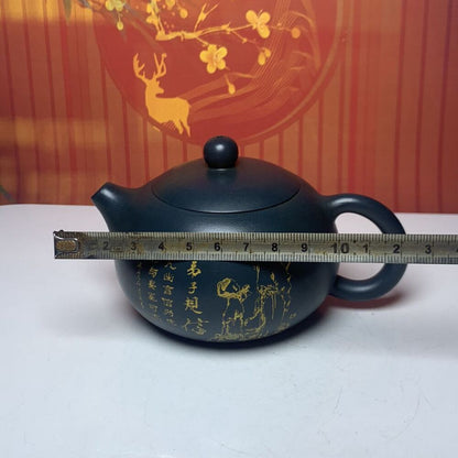 Vintage Chinese Yixing Purple Clay Teapot Zisha Ceremony Figure Story Teaware