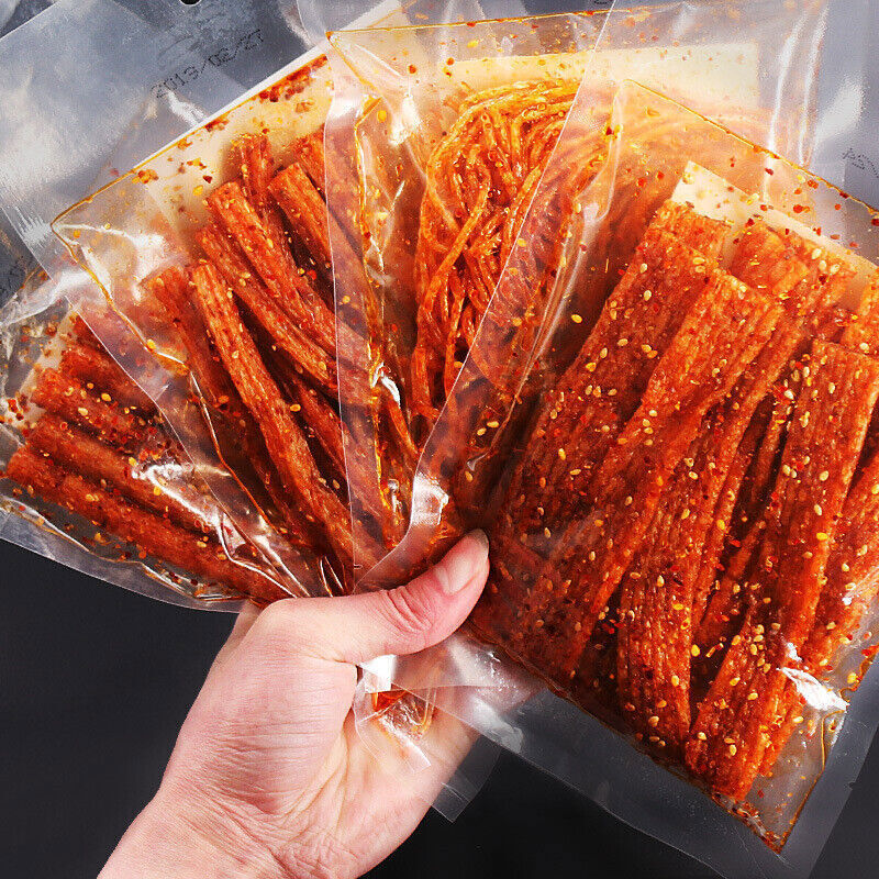 125g*4bag 辣条香辣丝大辣棒大刀肉大辣片Spicy Strip Latiao Snack Chinese Snacks Are Delicious