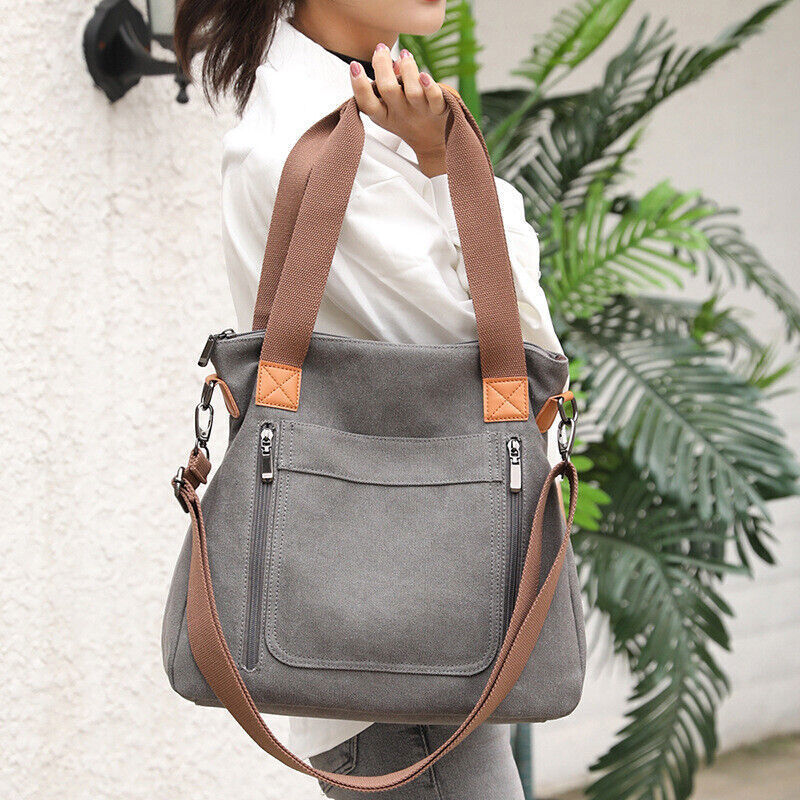 Women's Canvas Choulder Bag Casual Fashion Large Capacity Cross-body Bag