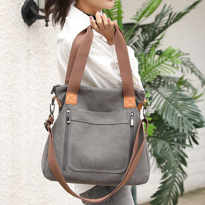 Women's Canvas Choulder Bag Casual Fashion Large Capacity Cross-body Bag