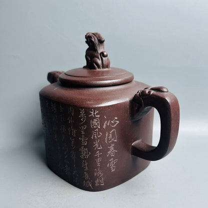 Chinese Yixing Purple Clay Teapot Tea Set Pot Zisha Ceramic Cute Decor Figurine