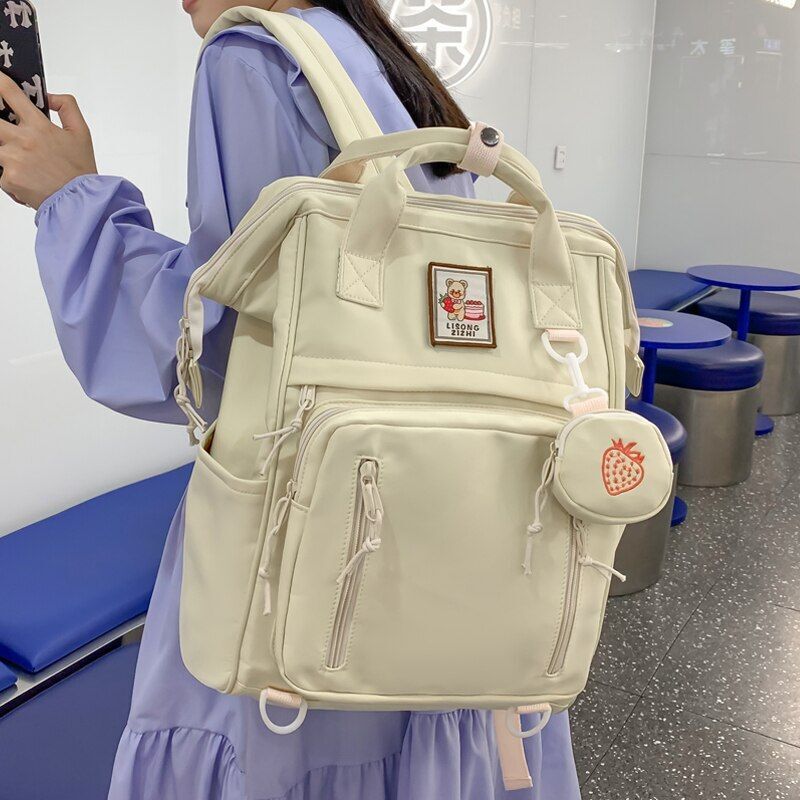 Multifunction Backpack Double Zipper School Bags Shoulder Laptop Bag 28*18*39 CM