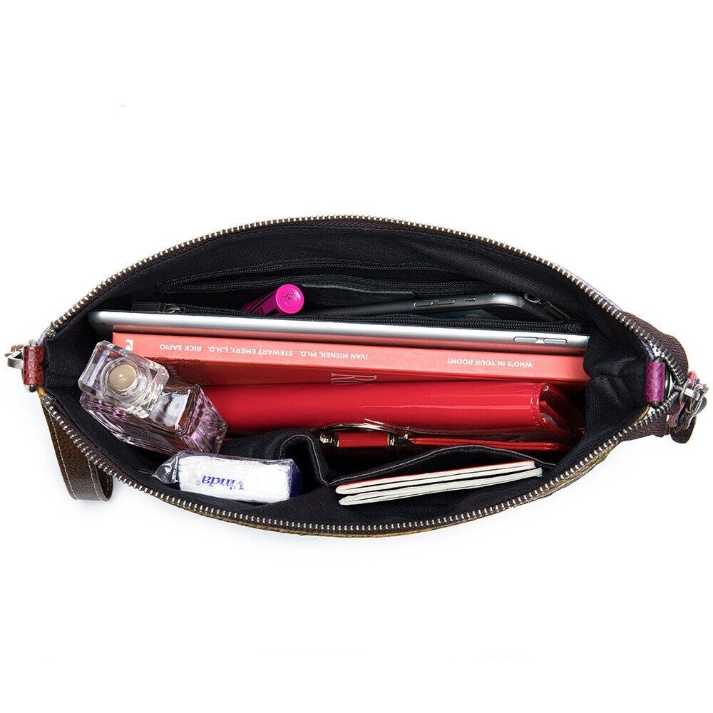 Real Leather Colorful (random) Patchwork Women's Sling Shoulder Bag Clutch Bag