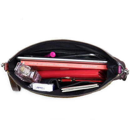 Real Leather Colorful (random) Patchwork Women's Sling Shoulder Bag Clutch Bag