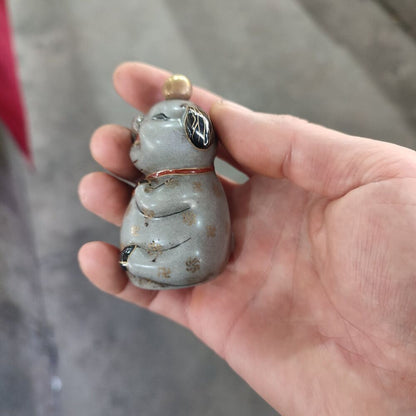 Chinese Porcelain Snuff Bottle Important Ceramics Work Pig Art Statue Painting