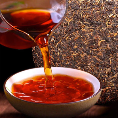 Long Yu Ripe Pu-erh Tea Yunnan Pu-erh Tea Cake 100g Aged Aroma Mellow Taste