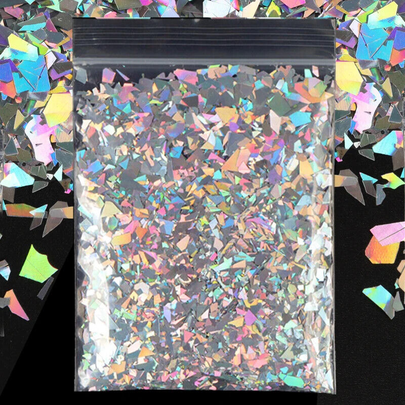 Nail Art Decor 10g Holographic Irregular Sequins Glitter Sparkly Colorful Flakes