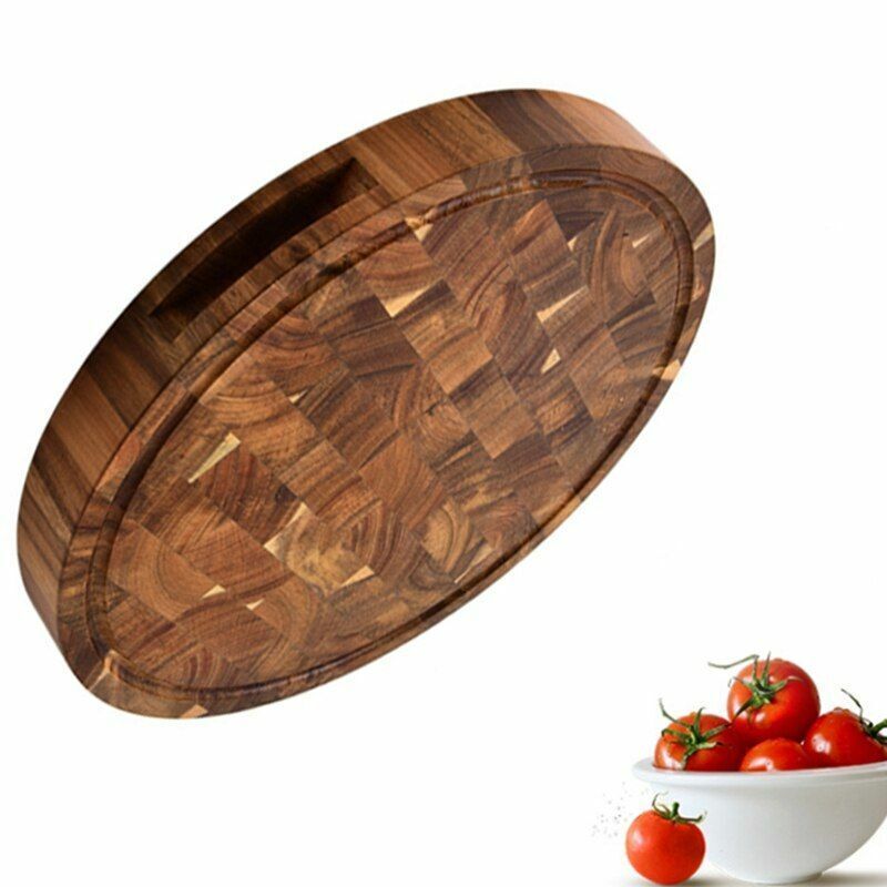 Cutting Boards End Grain Butcher Meat Chopping Block Acacia Wood 27.9x27.9x5.5cm