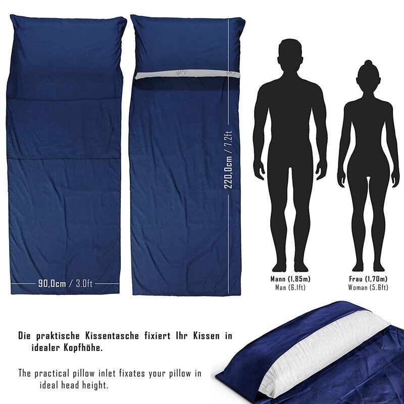 Sleeping Bag Liner Travel Bed Sack Lightweight Sleep Bag Liners Traveling