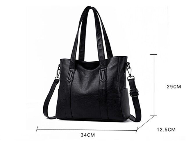 Genuine Black leather handbag for women Crossbody Shoulder BagFor Work Gift