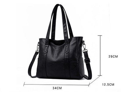 Genuine Black leather handbag for women Crossbody Shoulder BagFor Work Gift
