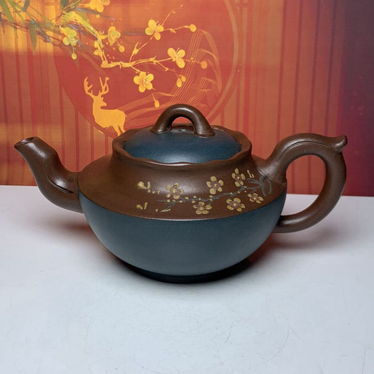 Vintage Chinese Yixing Purple Clay Teapot Zisha Ceremony Plum Blossom Teaware