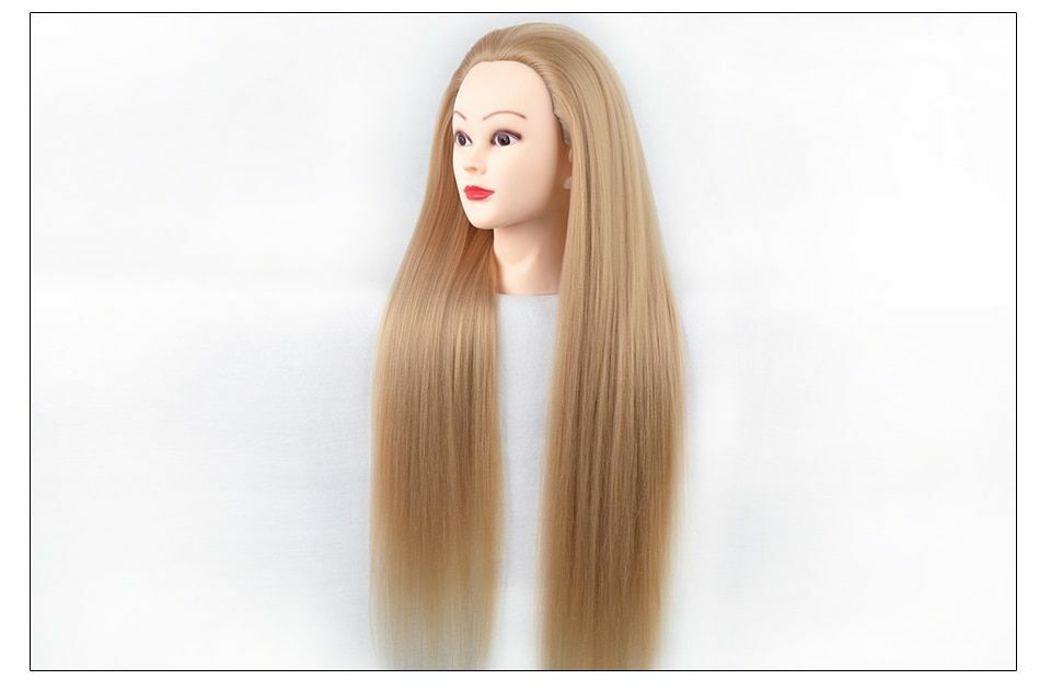 80cm Training Head With Long Thick Hair Practice Hairdressing Styling Mannequins