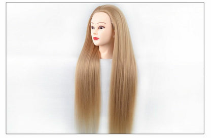 80cm Training Head With Long Thick Hair Practice Hairdressing Styling Mannequins
