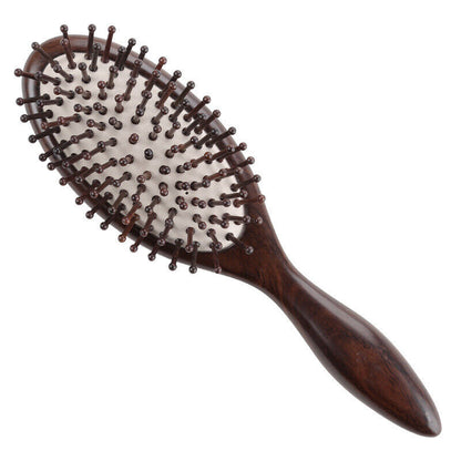Black Ebony Wood Hairbrush Wooden Pin Massage Comb Paddle Massage Scalp Brush