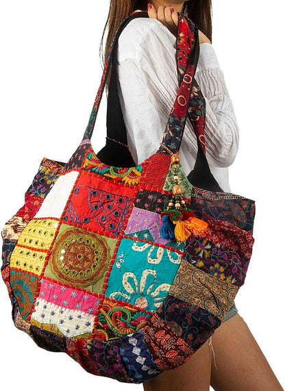 Women Large Floral Colorful Handmade Shoulder Bag Tote Casual Boho Laptop Gift