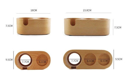 51/58mm Manual Wood Coffee Tamper Holder Mat Barista Espresso Tampering Pad Tool
