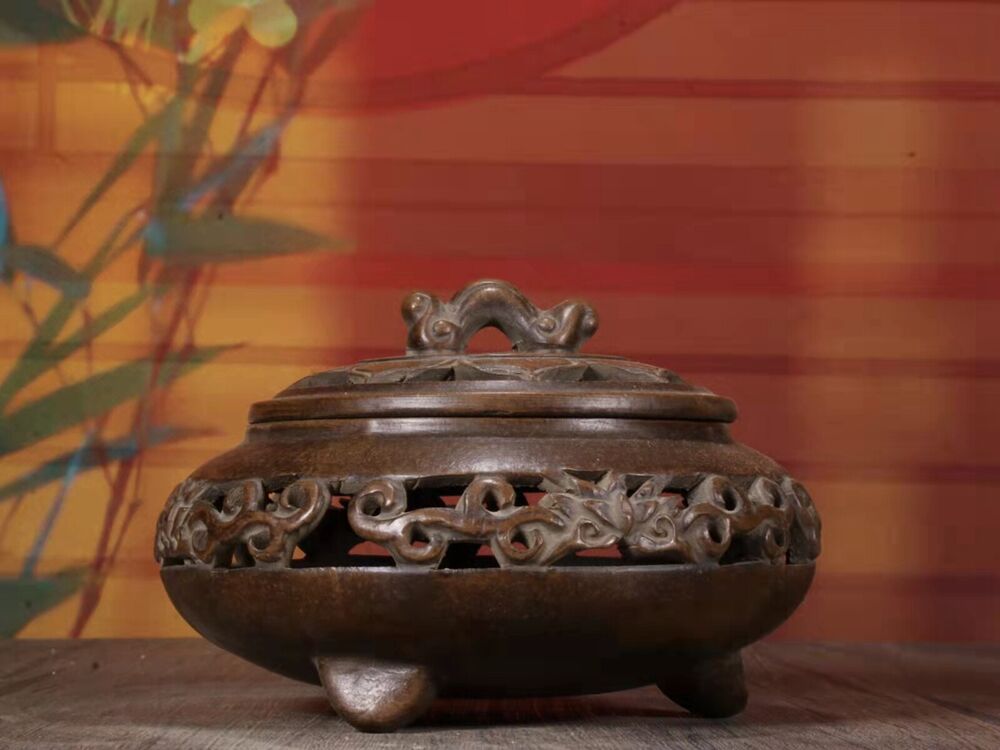antique censer buddha incense holder burner chinese yixing purple clay zisha ART