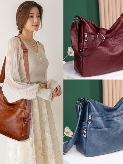 Synthetic Leather Crossbody Bag Retro Handbag Soft Crossbody Bag Polyester 1 PC