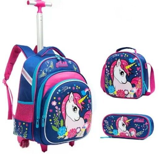 3pcs Schoolbag Lunch Bag School Bags Wheeled Backpack Student Backpack Boys