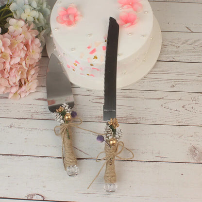 Wedding Cake Knives 2Pcs Metal Party Desserts Shovel Cutter Spatula Baking Tools