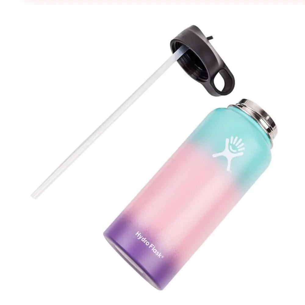 Hydro Flask Water Bottle Stainless Steel Insulated Wide Mouth Lid Straw Drink A+
