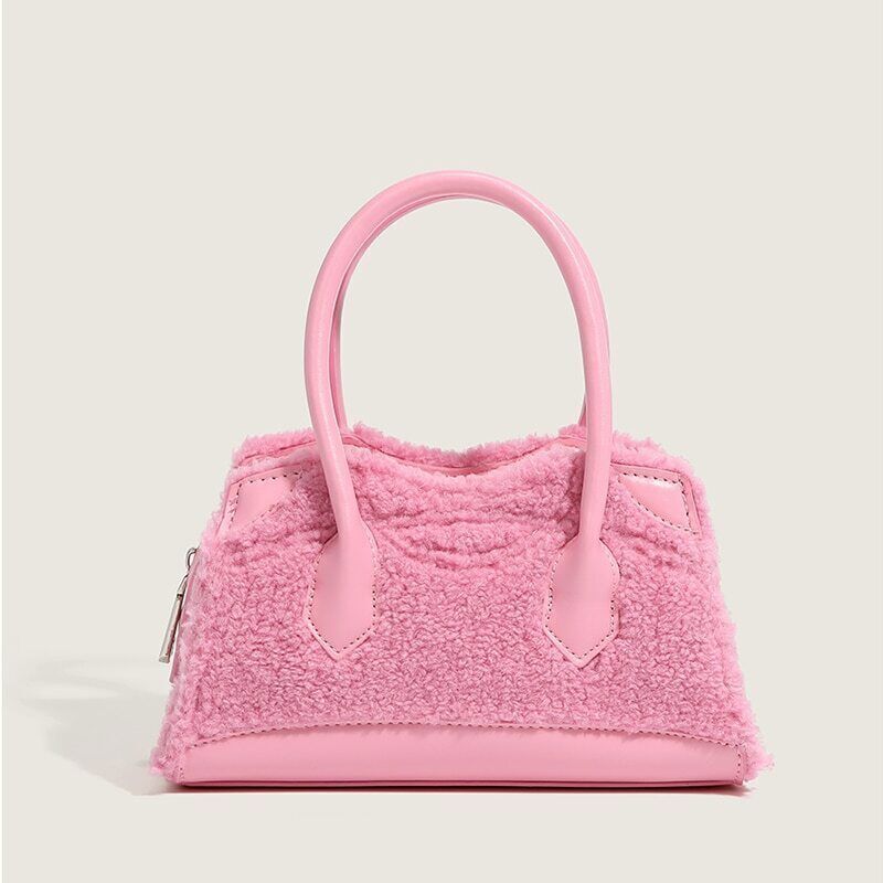 Handbags Women Shoulder Bags Ladies Wool PU Leather Shell Bags