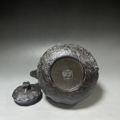 vintage chinese yixing purple clay teapot zisha ceremony carving Collectible art