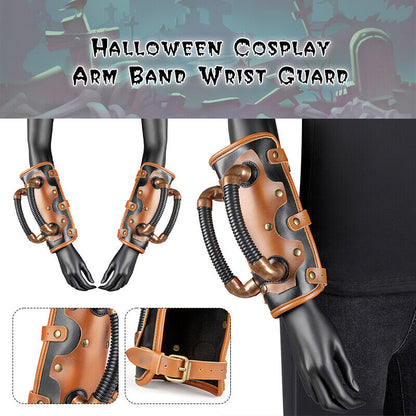 Steampunk PU Leather Knights Wristband Medieval Bracers Cosplay Halloween 1PC
