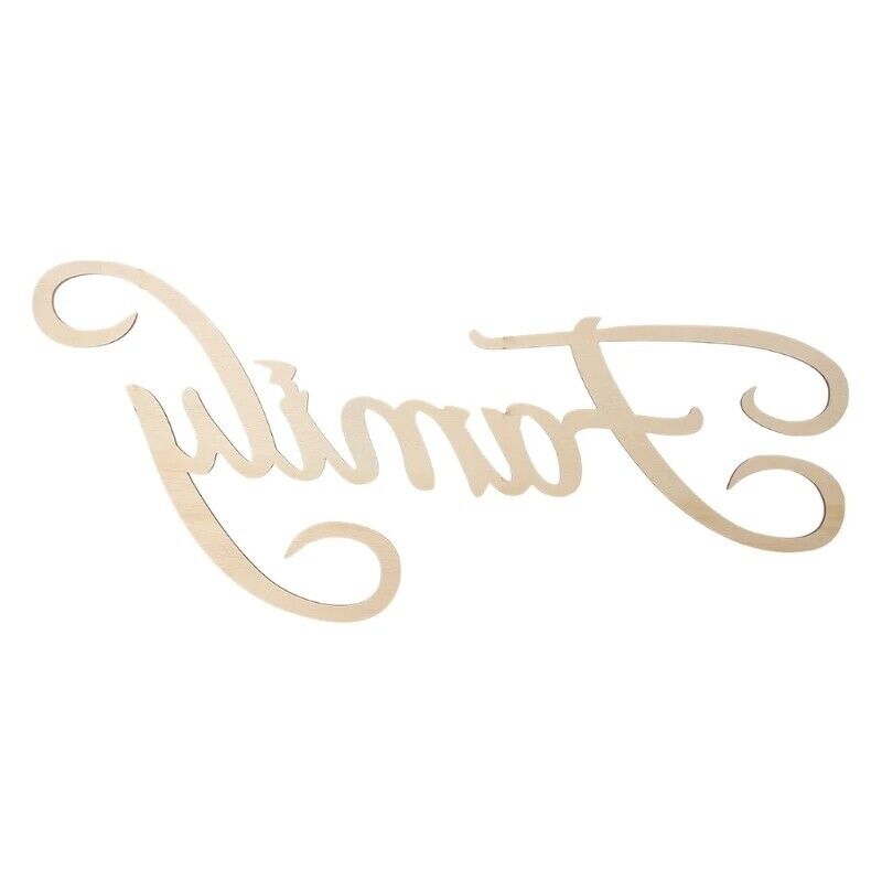 Wall Decal Family Letter Word Wood Hanging Sign Sticker Room Home Decor Ornament