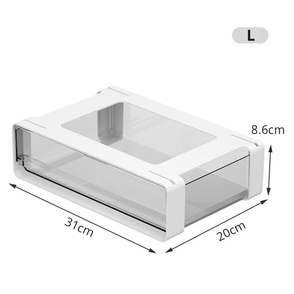Drawer Storage Box Under Table Self-Adhesive Cabinet Desk Organizer Sundries Bin