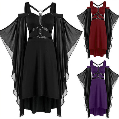 Devil Fashion Womens Steampunk Waistcoat Corset Dress Black Gold Gothic