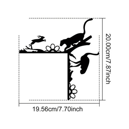 1pc Metal Creative Animal Decorative Wall Stickers Door Corner Decoration