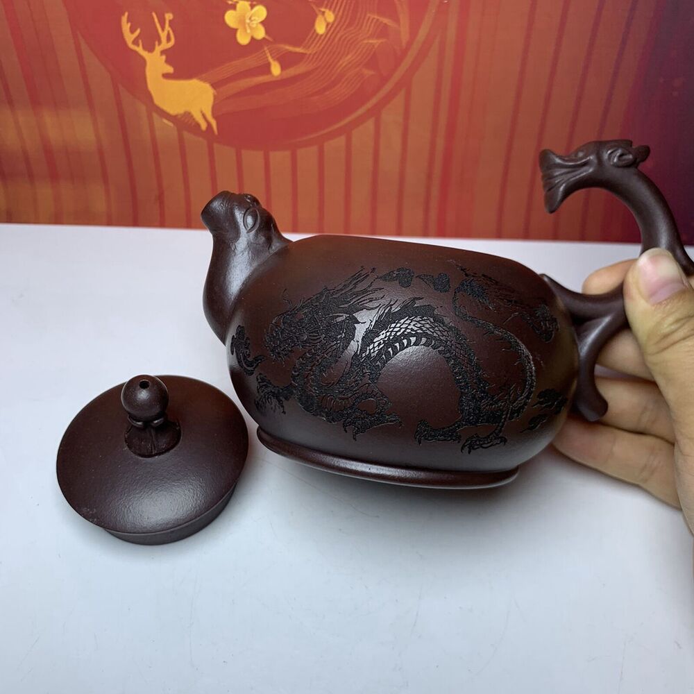Vintage China Yixing Purple Clay Teapot Zisha Ceramic Dragon Teaware Collections