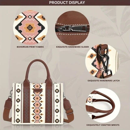 WAN&KELO Tote Bag Western Purses for Women Shoulder Boho Aztec Handbags