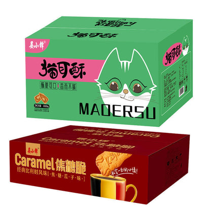 焦糖饼干358g/箱 早餐整箱休闲食品 Caramel Cookies 358g/ Carton Full Breakfast Snack Food